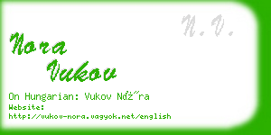 nora vukov business card